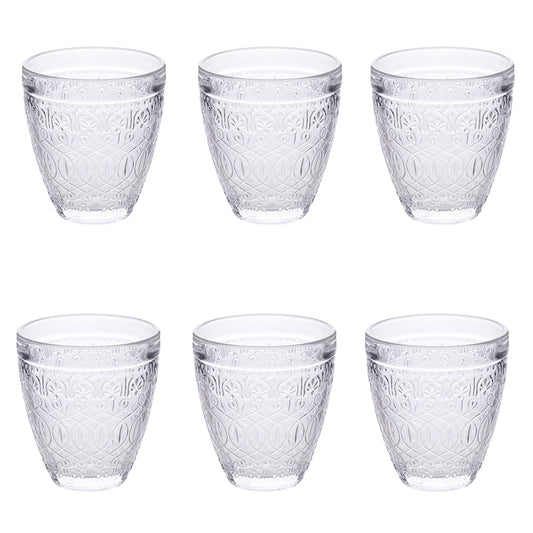 NEW MARRAKECH SET OF 6 TRANSPARENT WATER GLASSES 330 ML - 5906905