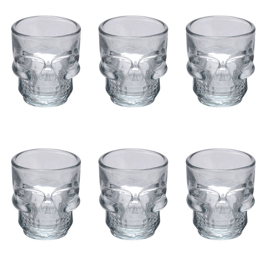 SKULL ICE SET OF 6 TRANSPARENT LIQUEUR GLASSES - 5913489