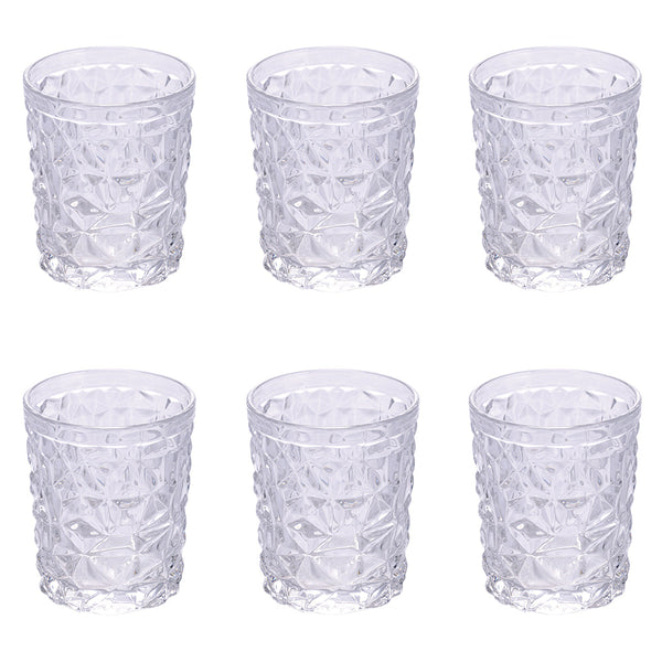 Set of 6 Glass Water Glasses Glace Ice, 300 ml