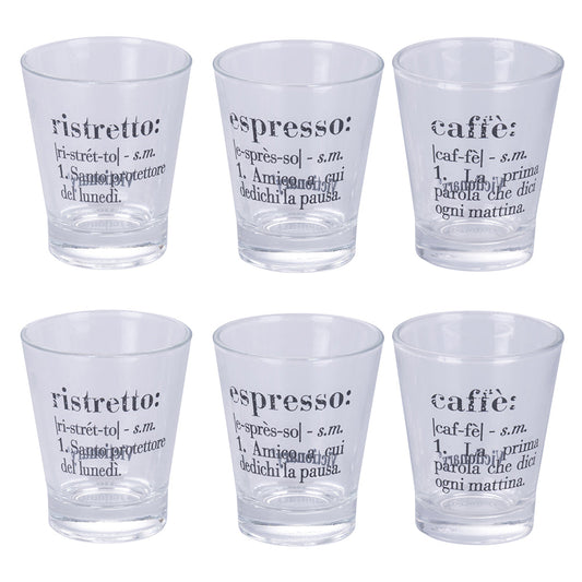 VICTIONARY SET 6 COFFEE CUPS 90ML 3 ASST - 5915506