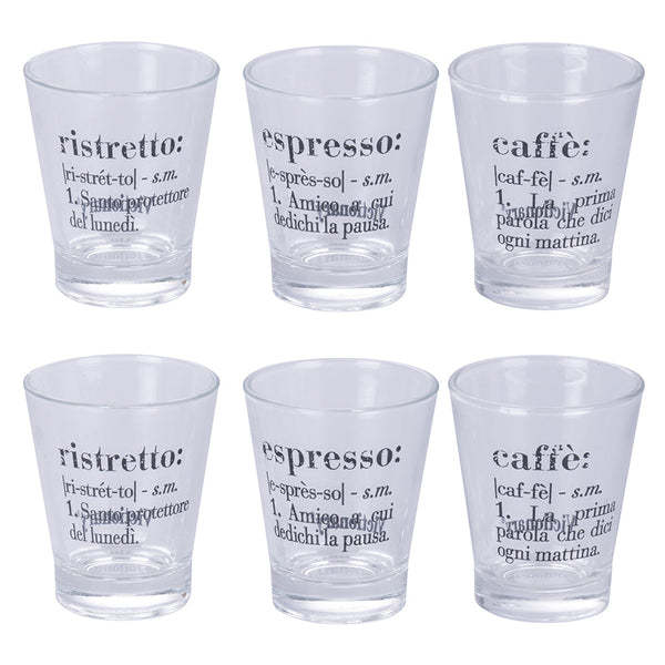 VICTIONARY SET 6 COFFEE CUPS 90ML 3 ASST - 5915506