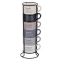 VICTIONARY WEEK SET 6 STACKABLE COFFEE CUPS W/STAN - 5915702
