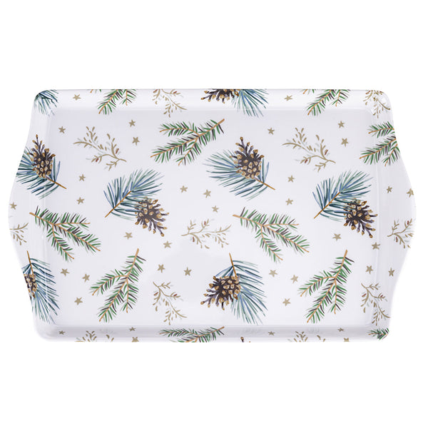 Melamine Tray with Handles 38.5 x 24.5 cm Christmas Decoration, Holly