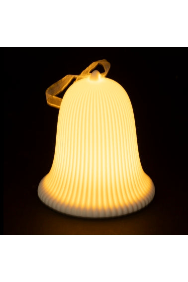 LARGE DECORATIVE BELL STRIPED RELIEF, ROPE + LED - 5916458