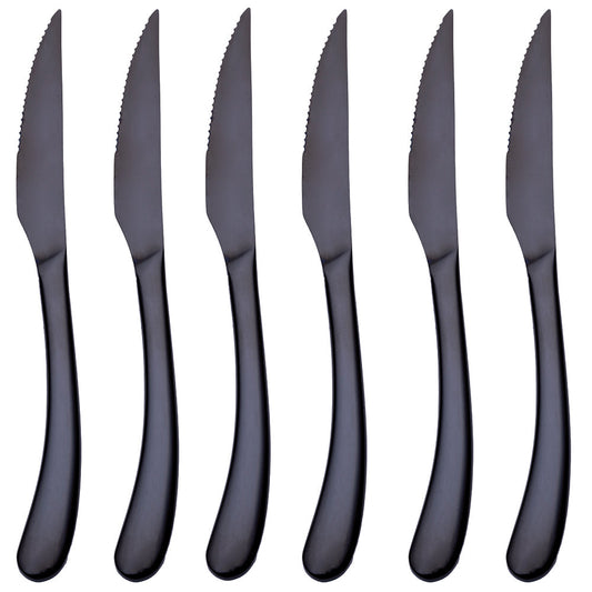 MONTECARLO SET 6 STEAK KNIVES BLACK SHINY - 5918608