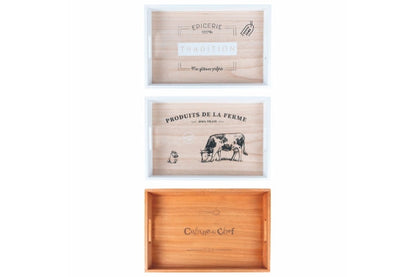 RECTANGULAR TRAY 45X30CM WOOD 3 ASST. - 5918711