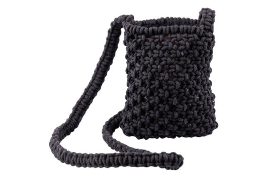 BLACK MACRAME MINI BAG / SHOULDER BAG - 5919880