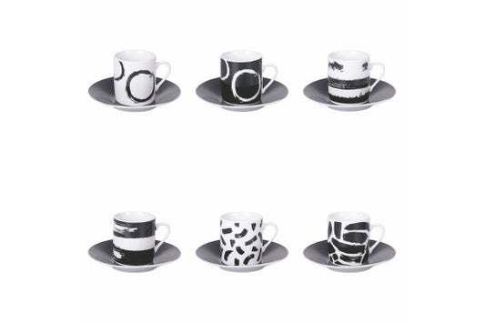 THE BLACK MOOD SET 6CUPS 90ML/ SAUCER - 5920266