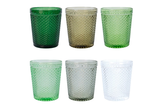 Honey Greenery Set of 6 green glass water glasses 300 ml 5920871