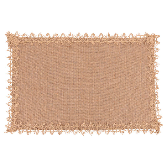 JUTE RECTANGULAR PLACEMAT - EMBROIDERED BORDER B - 5921029