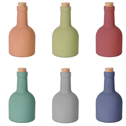400ML MATT OIL JAR CORK STOPPER 6 ASS - 5921149