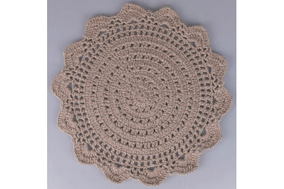 CROCHET PLACEMAT D 38CM BEIGE - 5921185