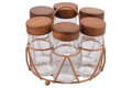 5 TONI SET 6 JARS 90 ML GLASS/RUST-COLORED STAND - 5921313