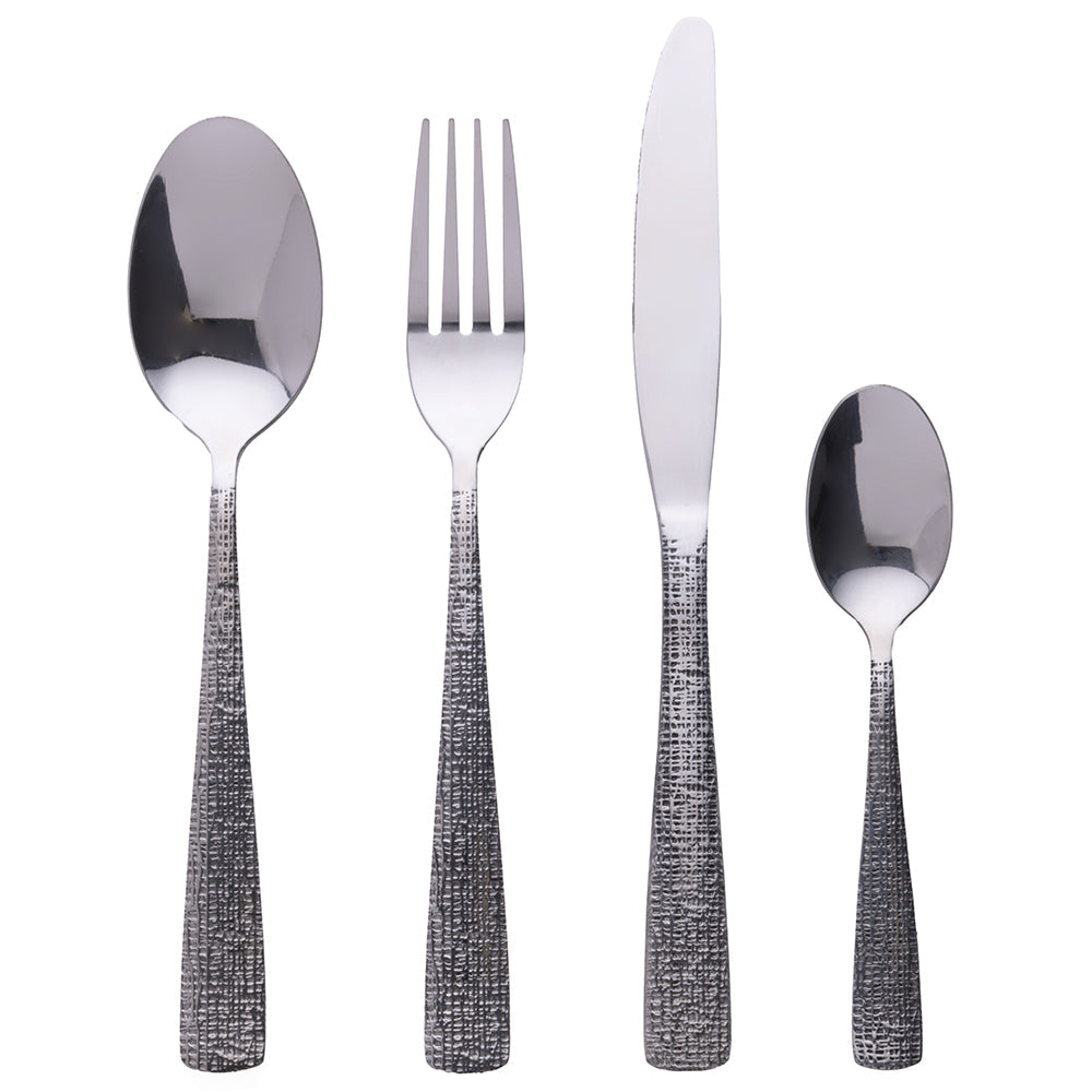 TEXTURE SET 24PC SILVER CUTLERY SHINY - 5921396