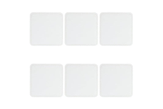 HORECA SET 6 WHITE LEATHER COASTERS 10X10CM - 5921714