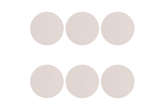 HORECA SET OF 6 CREAM LEATHER EFFECT COASTERS D10CM - 5921719