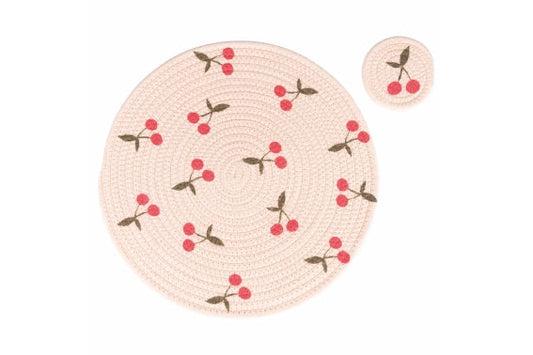FRUIT FOR ONE PLACEMAT+CHERRY COASTER SET - 5921768