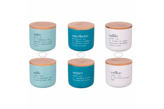 VICTIONARY SET 3 PCS SALT COFFEE SUGAR  FACES JAR - 5921881