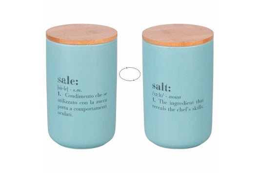VICTIONARY SALE - DOUBLE-SIDED SALT CELLAR WITH BAMBOO LID - 5921882