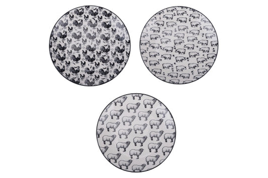 FARM FRUIT PLATE 3 ASSORTED PATTERNS - 5922895