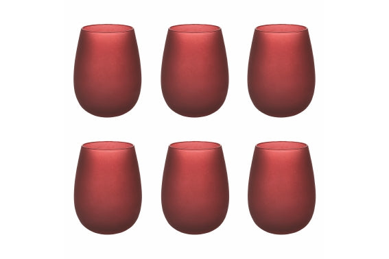 HAPPY HOUR SET 6 GLASSES 600ML FROSTED BURGUNDY - 5923512