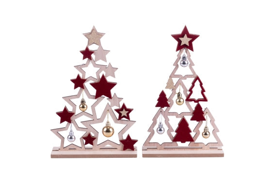CHIC VELVET CHRISTMAS TREE H 30 CM 2 ASST - 5924573