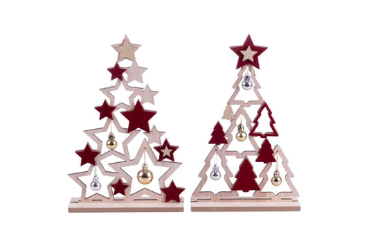 CHIC VELVET CHRISTMAS TREE H 30 CM 2 ASST - 5924573