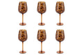 JAMILA SET OF 6 510ML AMBER GOBLETS WITH BROWN BALLS - 5925098