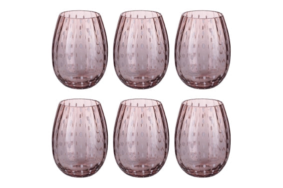 SHIRAZ SET OF 6 WATER GLASSES 525ML PINK - 5925121