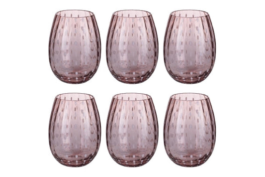 SHIRAZ SET OF 6 WATER GLASSES 525ML PINK - 5925121