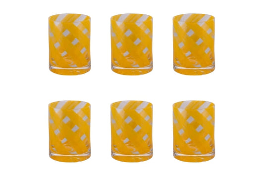 VERTIGO SET OF 6 YELLOW WATER GLASSES 340ML - 5925975