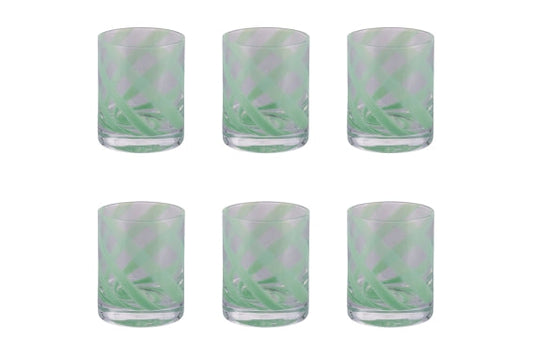 VERTIGO SET OF 6 GREEN WATER GLASSES 340ML - 5925976