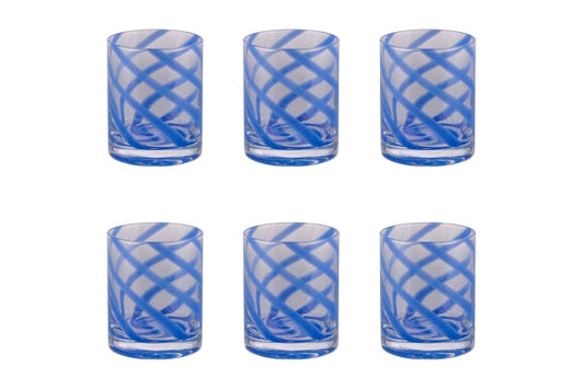 VERTIGO SET OF 6 BLUE WATER GLASSES 340ML - 5925977