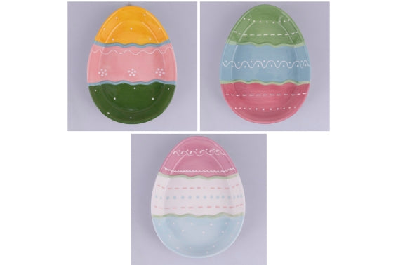 EASTER EGG DECORATIVE PLATE 3 ASST 25.5X19.5X3CM - 5926373