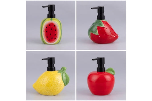 FRUIT LIFE CERAMIC SOAP DISPENSER 4ASS - 5926383