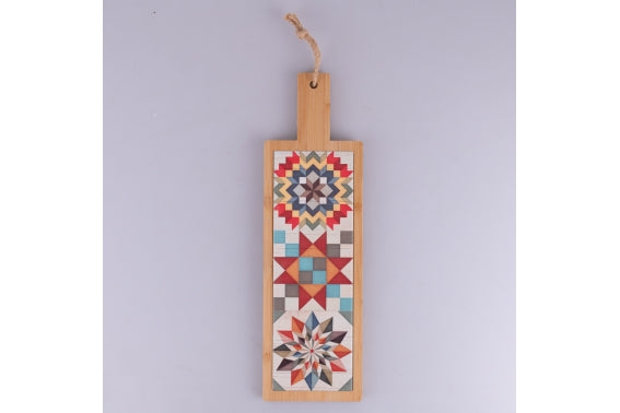 GEOMETRIC CUTTING BOARD W/HANDLE 12.5X41.5CM - 5926466
