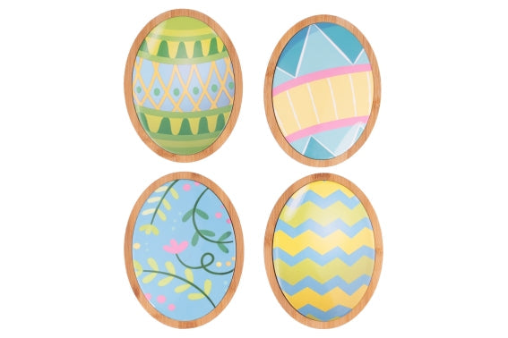 EASTER FARM CUTTING BOARD 14X18 CERAM/BAMB 4ASS - 5926480