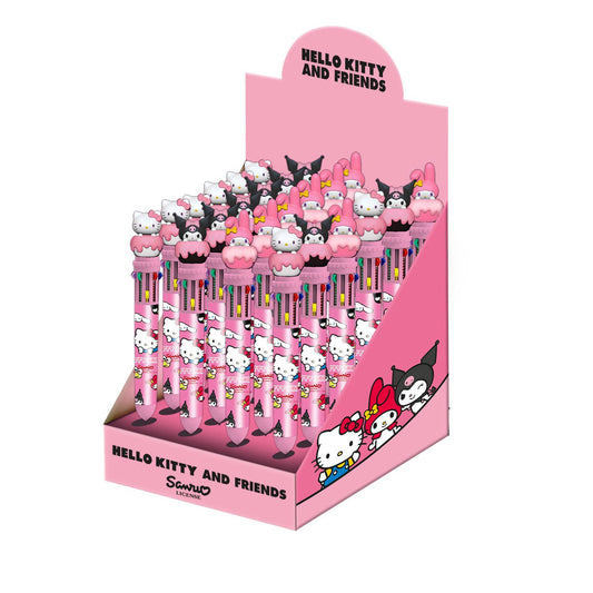 Sanrio Hello Kitty displaystandaard - 24 pennen, 10 kleuren