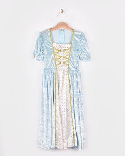 Robe de princesse en velours bleu clair 98-104 Cl 2-4 ans