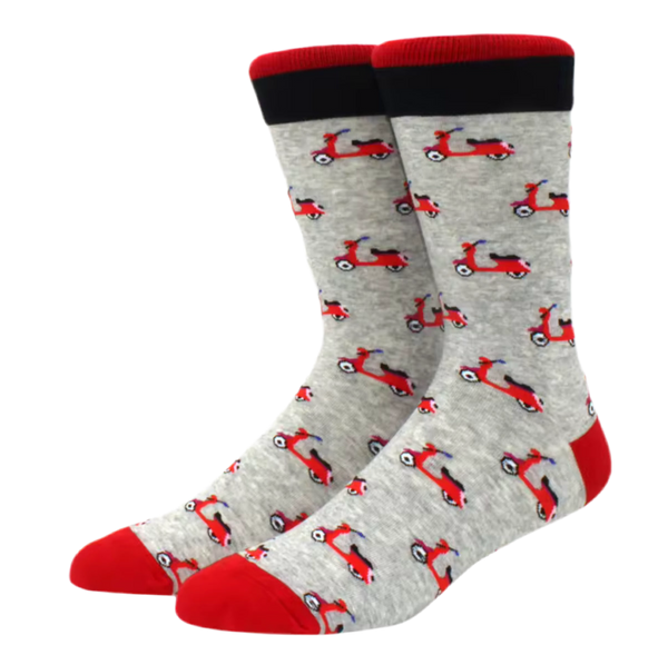 Retro Red Scooter Socks