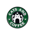 Pins Katzen und Kaffee