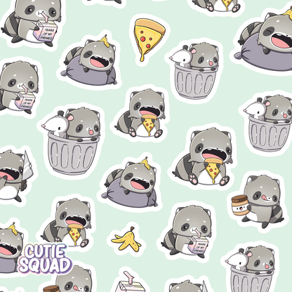 Whimsical Raccoons | Sticker Sheet