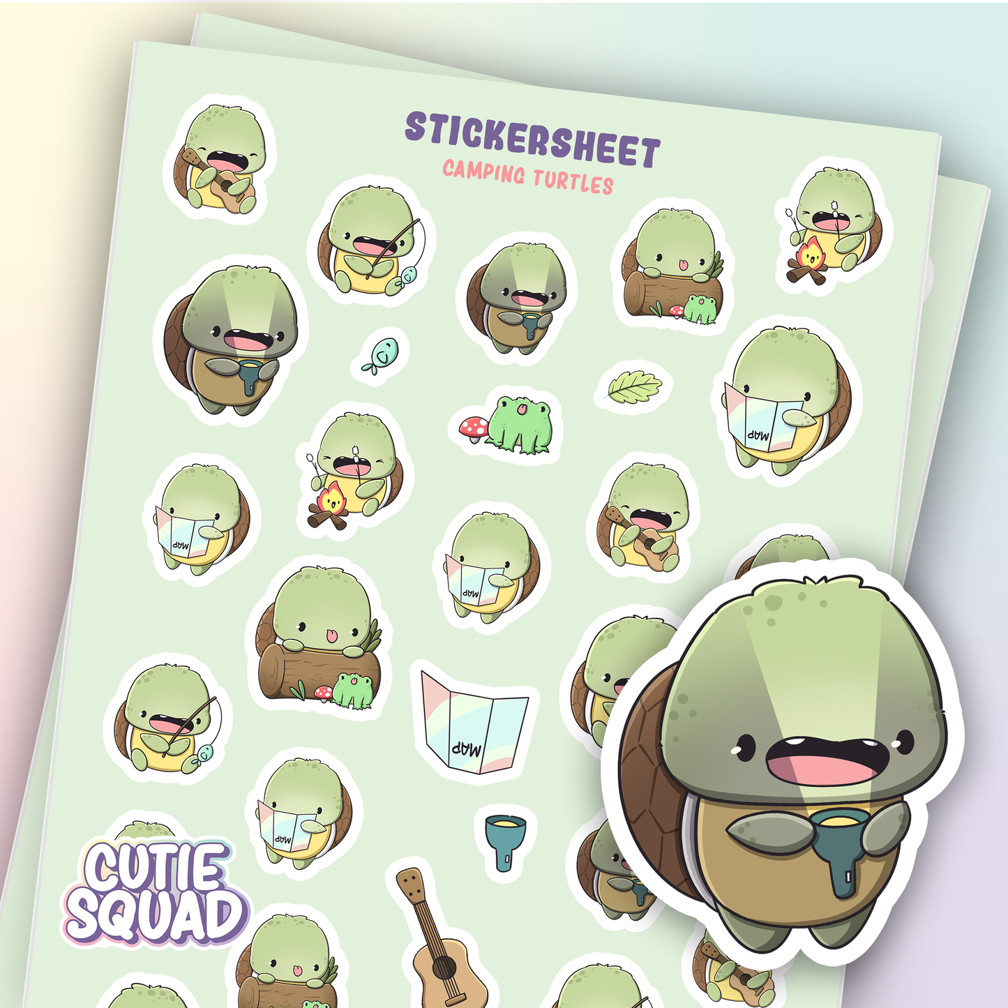 Camping Turtles sticker sheets