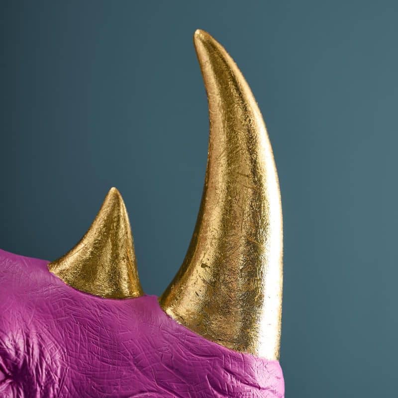 S/2 Neushoorn Boekensteunen, Magenta, 39,5 x 14,2 x 20,5 cm