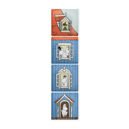 Set of 4 ceramic coasters in a box - Moomin (House)