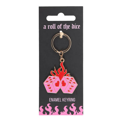 Flame Dice Keychain