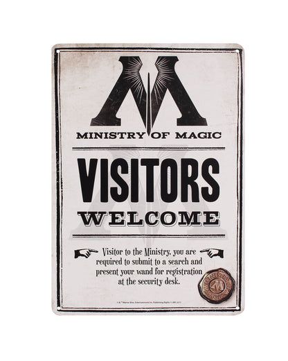 Plaque décorative en métal Harry Potter - Ministère de la Magie