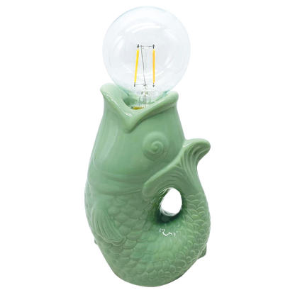 Déco LED poisson matcha à piles L13,5 P8,2 H27cm