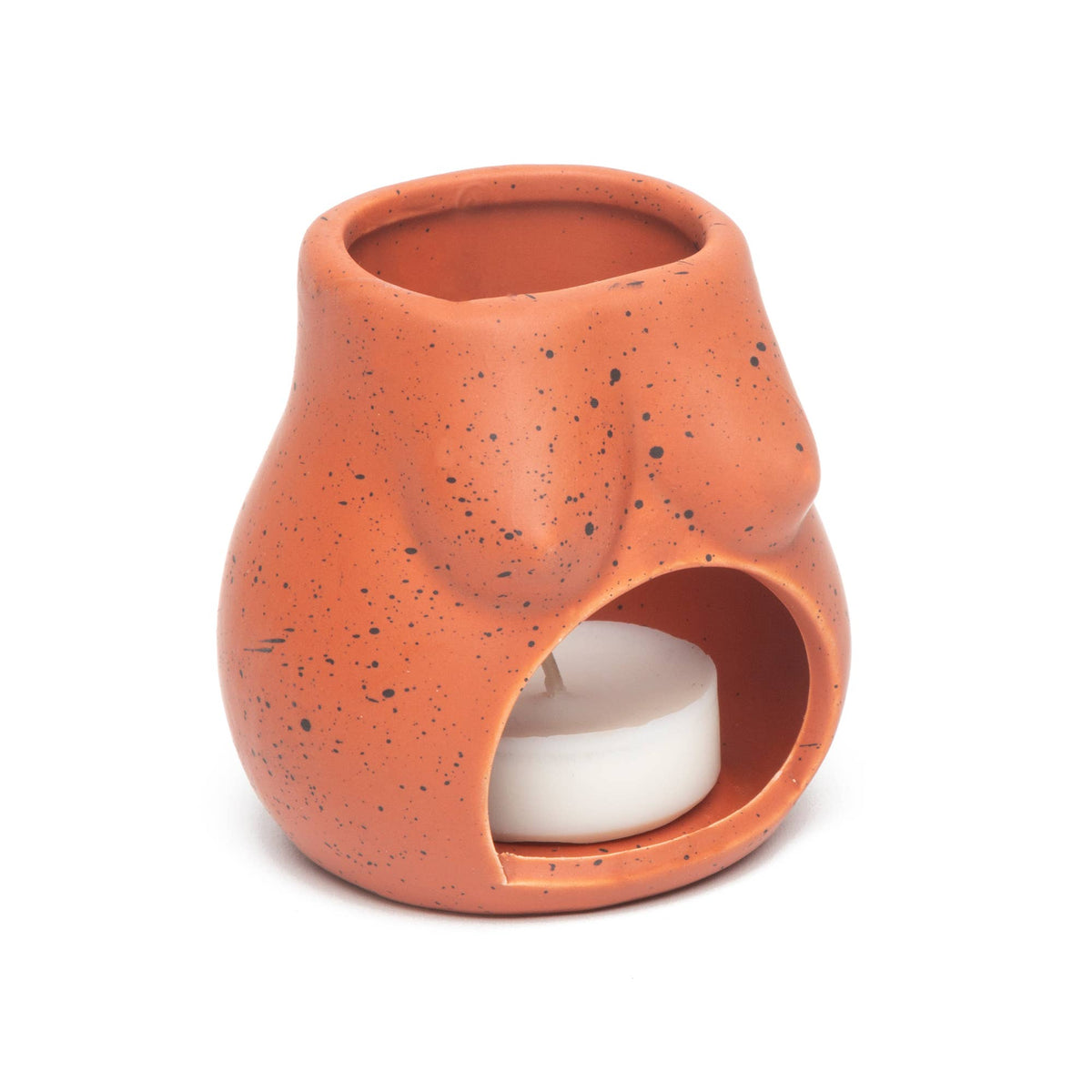 Hand-Painted Terracotta Opening Candlestick with Tits