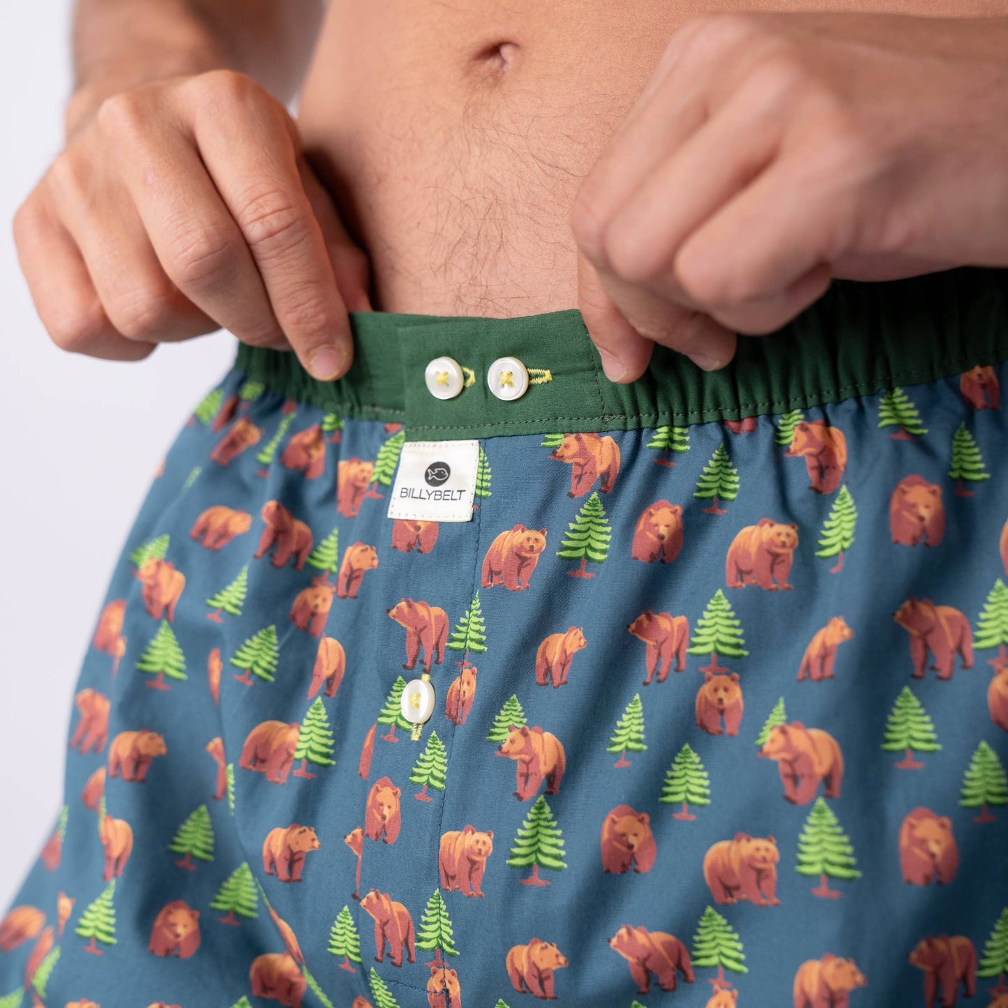 Boxer shorts in 100% organic cotton - Brown bear